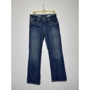 Ariat M4 Jeans Mens 31x32 Blue Low Rise Boot Denim Western Cowboy Cotton Faded